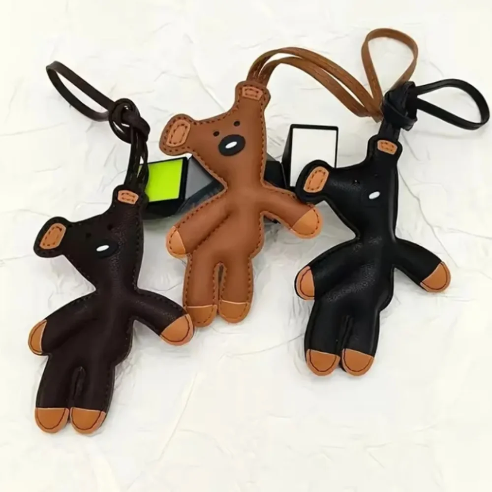 Teddy Bear Shaped Faux Leather Keychain Bag Charm 🧸 - Picture 9 of 10